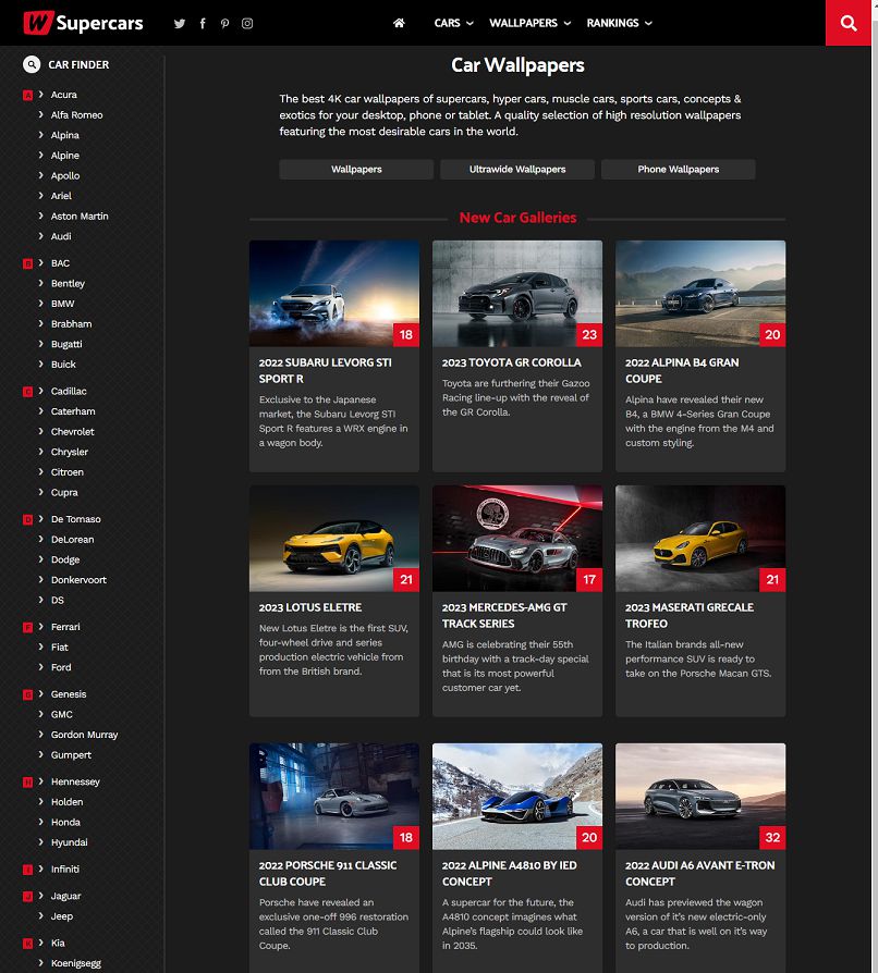 WSupercars 4K汽车壁纸