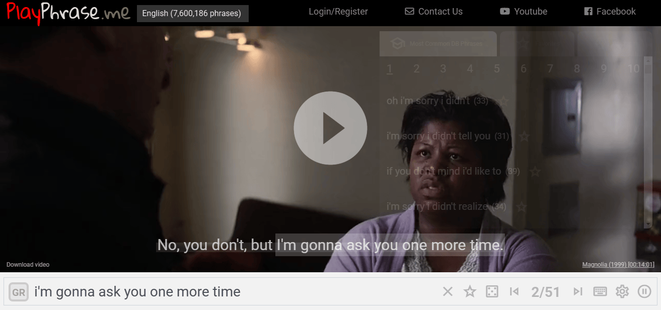 PlayPhrase-根据台词搜索电影片段的在线工具 PlayPhrase