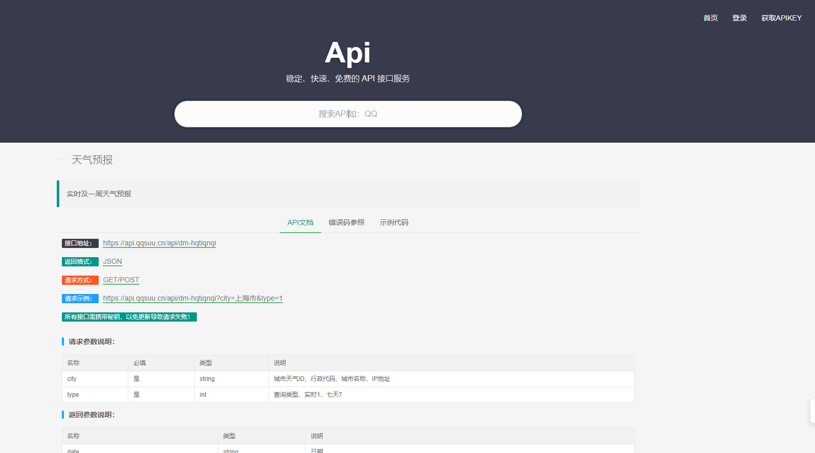 大米API