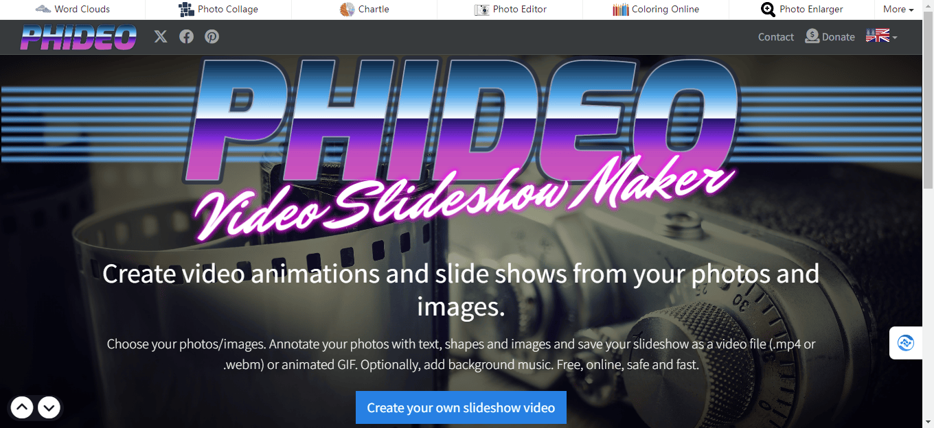Phideo - 免费的在线视频制作工具 Phideo