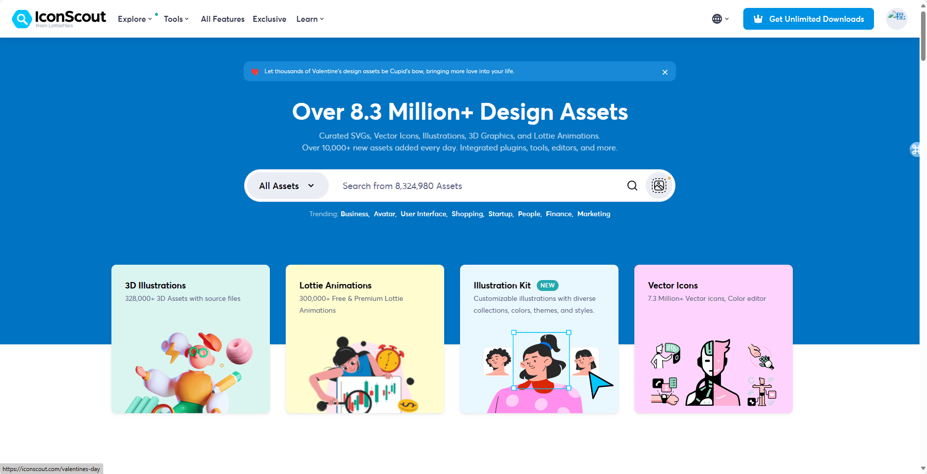 iconscout的首页 iconscout