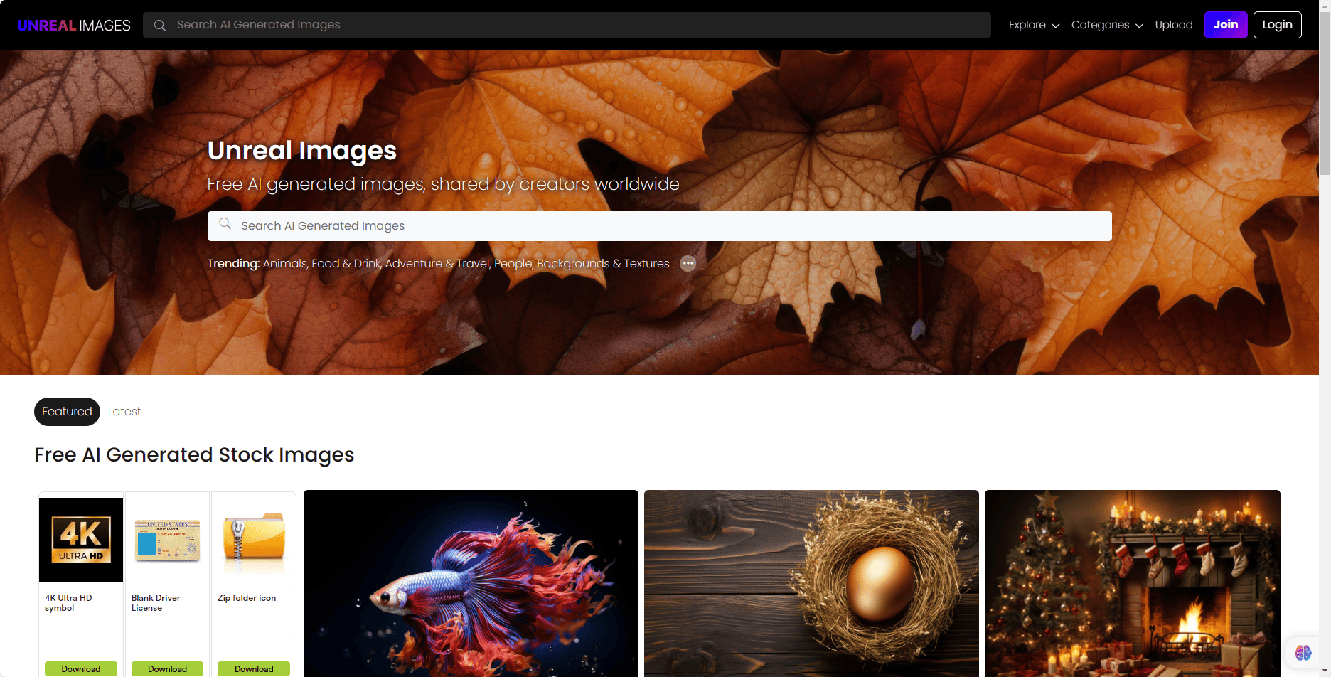 Unreal Images-AI生成的免费图片素材网站 Unreal Images