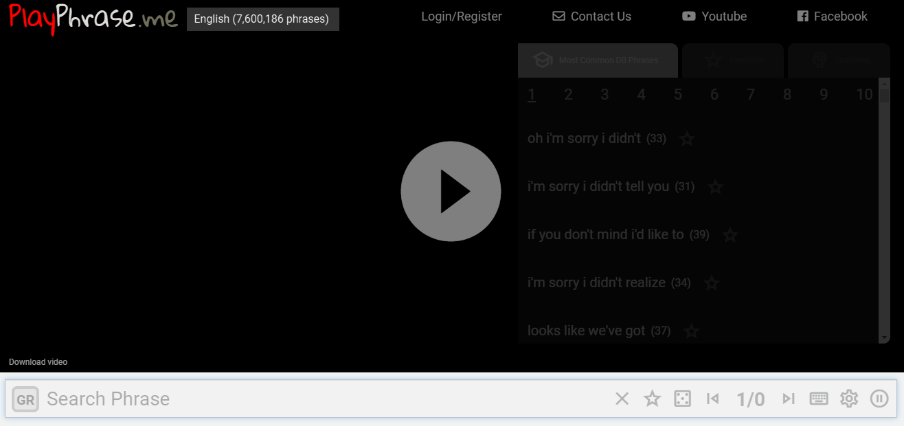 PlayPhrase-根据台词搜索电影片段的在线工具的使用教程 PlayPhrase
