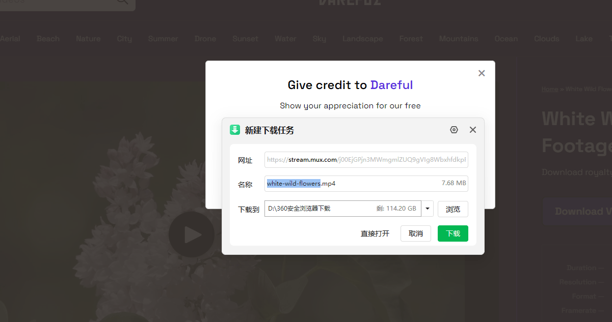 下载视频素材 Dareful