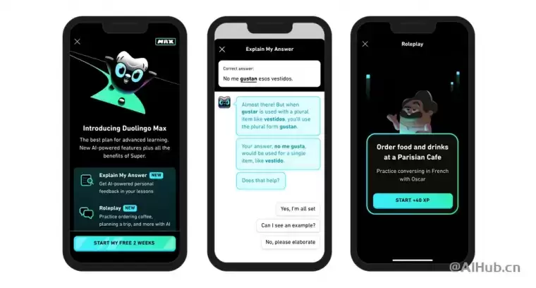 Duolingo Max-你的语言学习AI助手插图 Duolingo Max-你的语言学习AI助手