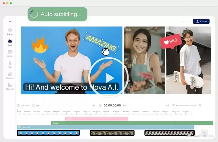 Nova A.I. – 强大的在线视频编辑软件插图 Nova A.I. – 强大的在线视频编辑软件